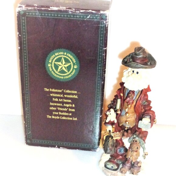 1996 FOLK ART SANTA Boyds Collection The FIRST Global Business Man Style #28002 - Picture 1 of 5